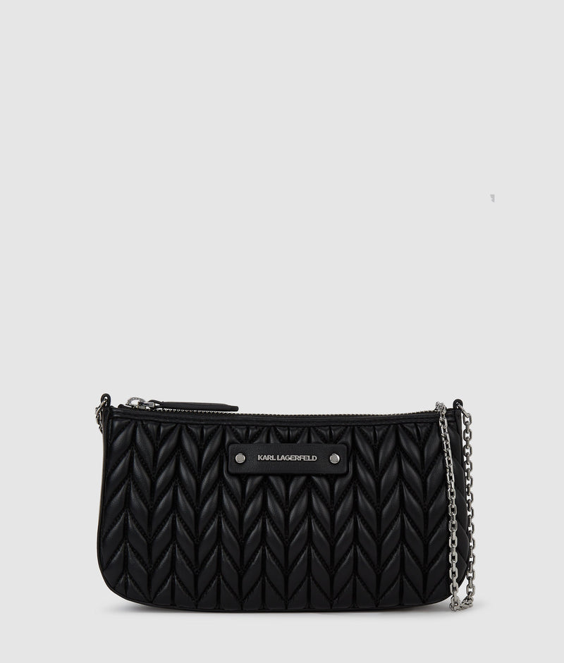KarlLagerfeld Kweave Mini Shoulder Bag Black-Nickel