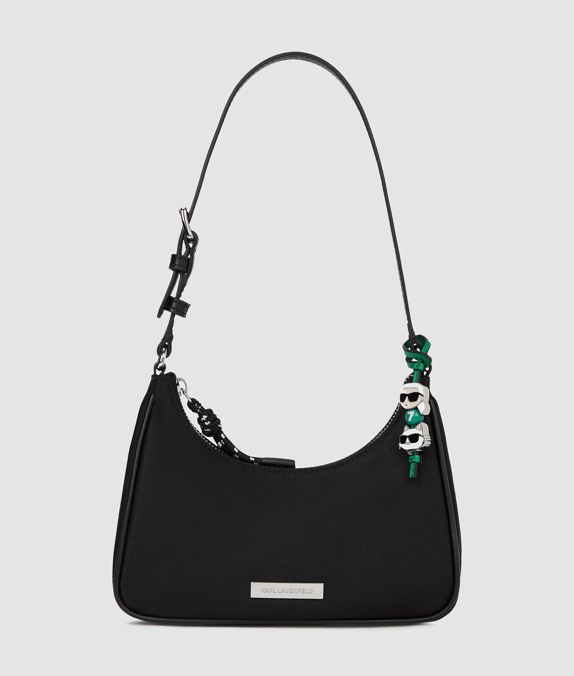 KarlLagerfeld Ikon Nylon Mini Shoulder Bag Black