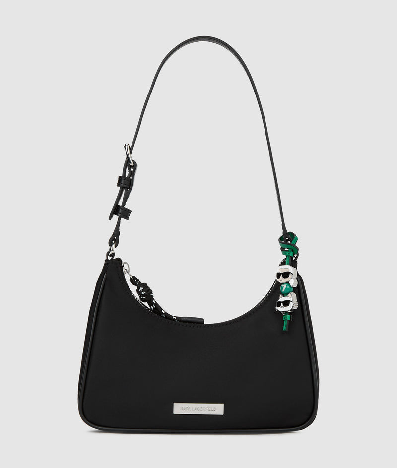 KarlLagerfeld Ikon Nylon Mini Shoulder Bag Black