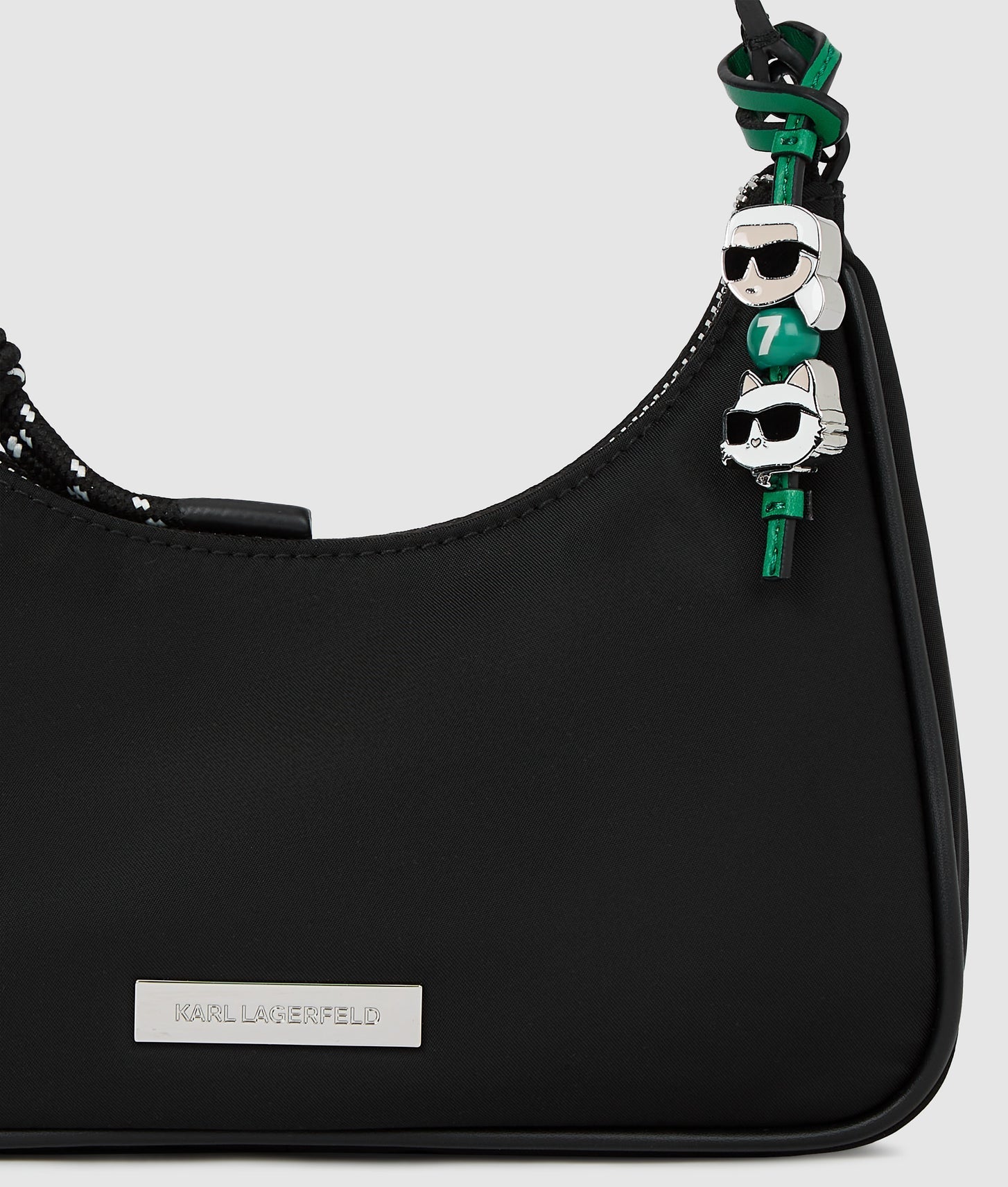 KarlLagerfeld Ikon Nylon Mini Shoulder Bag Black