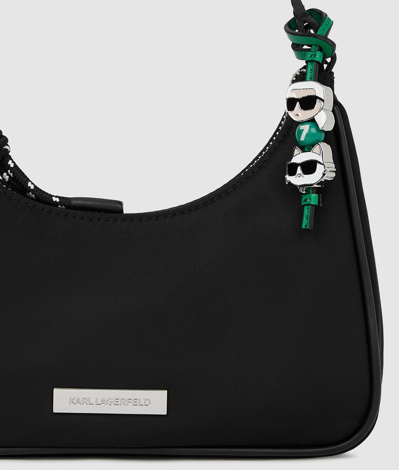 KarlLagerfeld Ikon Nylon Mini Shoulder Bag Black