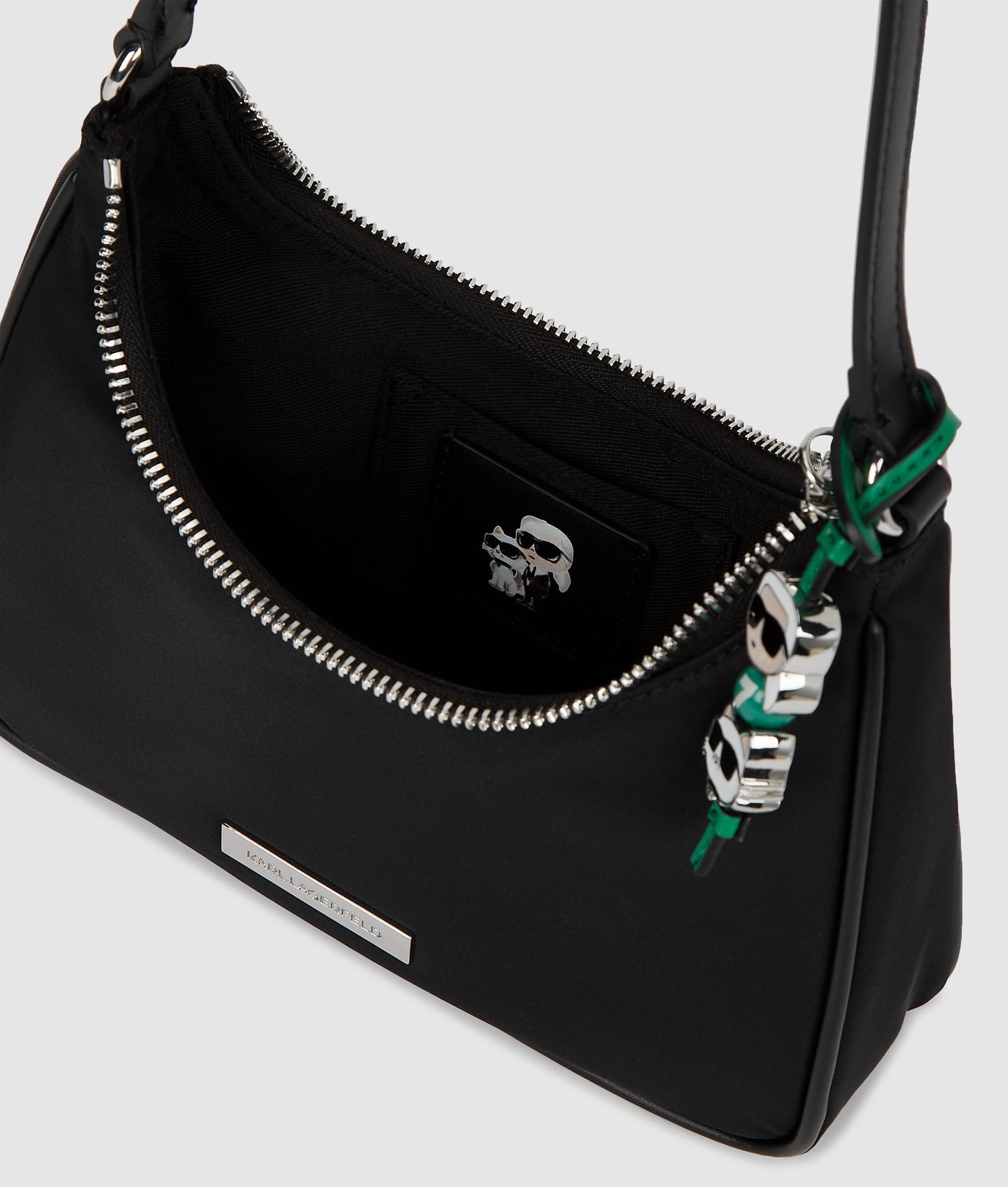 KarlLagerfeld Ikon Nylon Mini Shoulder Bag Black