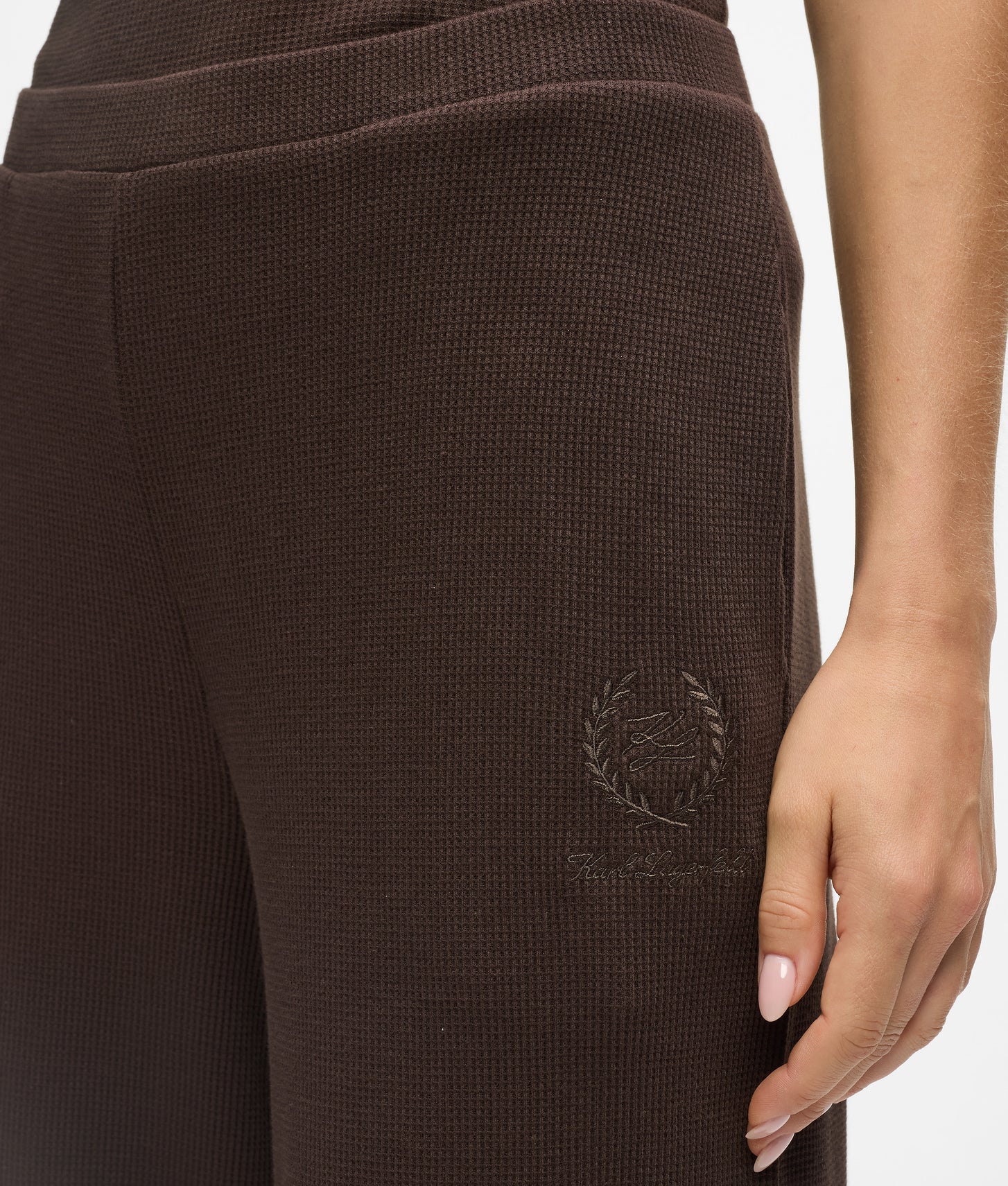 Karl Lagerfeld Waffle Loungewear Pants Black Coffee