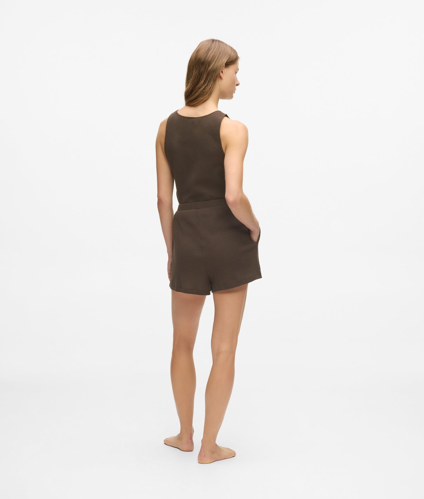 Karl Lagerfeld Waffle Loungewear Shorts Black Coffee