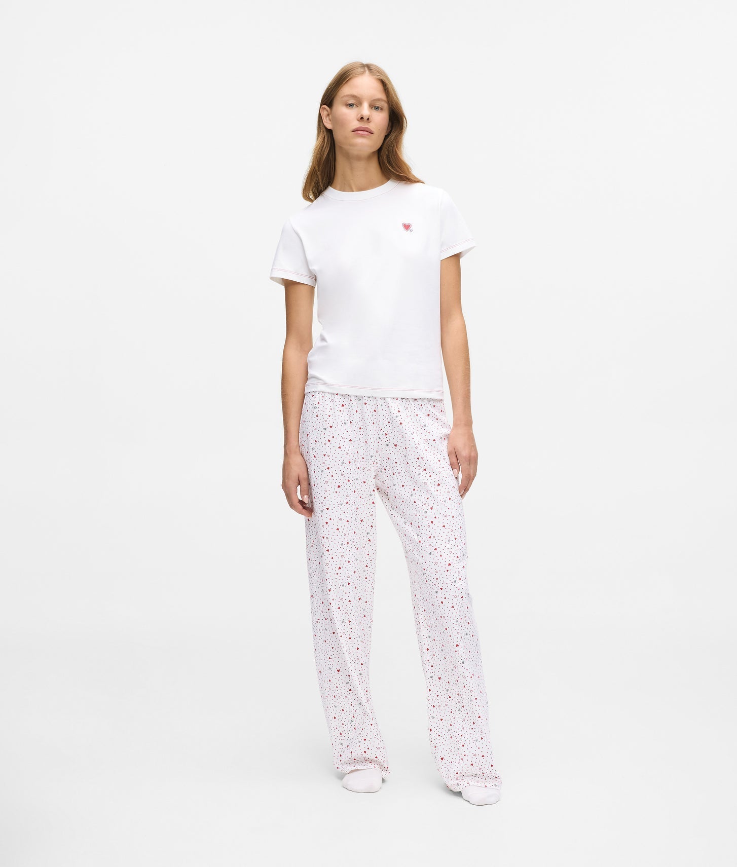 Karl Lagerfeld Heart Print Pajama Set Hearts