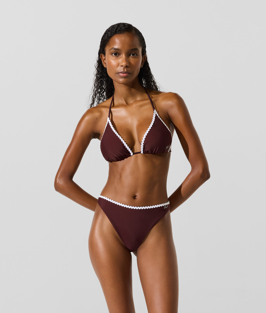 KarlLagerfeld Kautograph Crochet Hobo Bag Natural