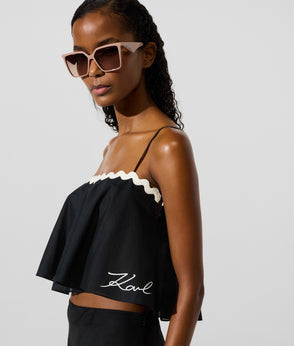 KarlLagerfeld Ksignature Scallop Beach Bag Natural