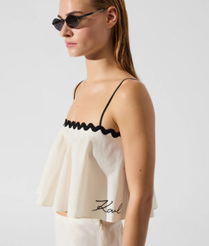 KarlLagerfeld Signature Macramé Beach Bag Natural/Black