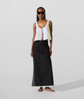 KarlLagerfeld Kautograph Crochet Hobo Bag Natural