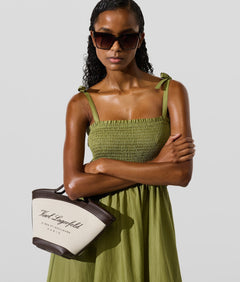 KarlLagerfeld Hotel Karl Small Beach Tote Bag Natural