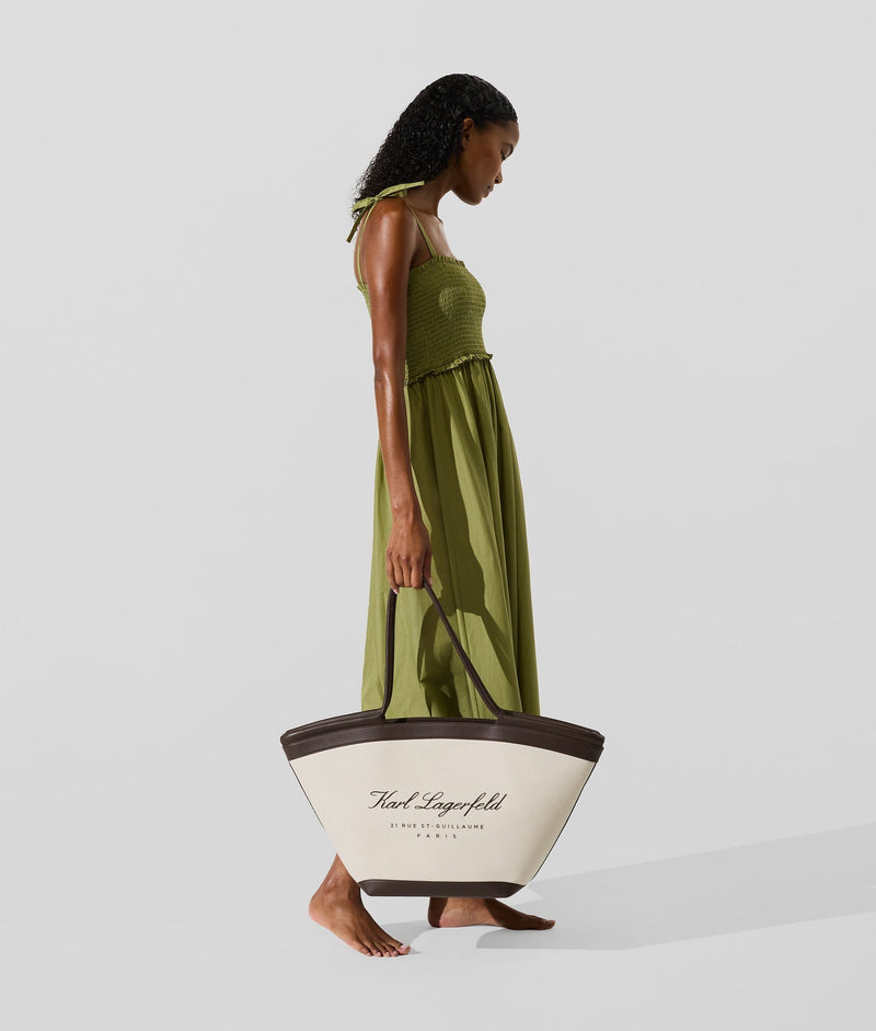 KarlLagerfeld Hotel Karl Large Beach Tote Bag Natural