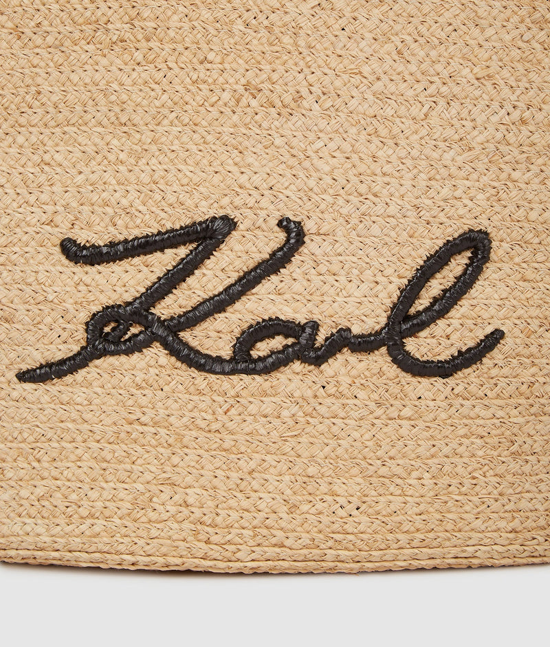 KarlLagerfeld Ksignature Scallop Beach Bag Natural