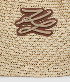 KarlLagerfeld Kautograph Crochet Hobo Bag Natural