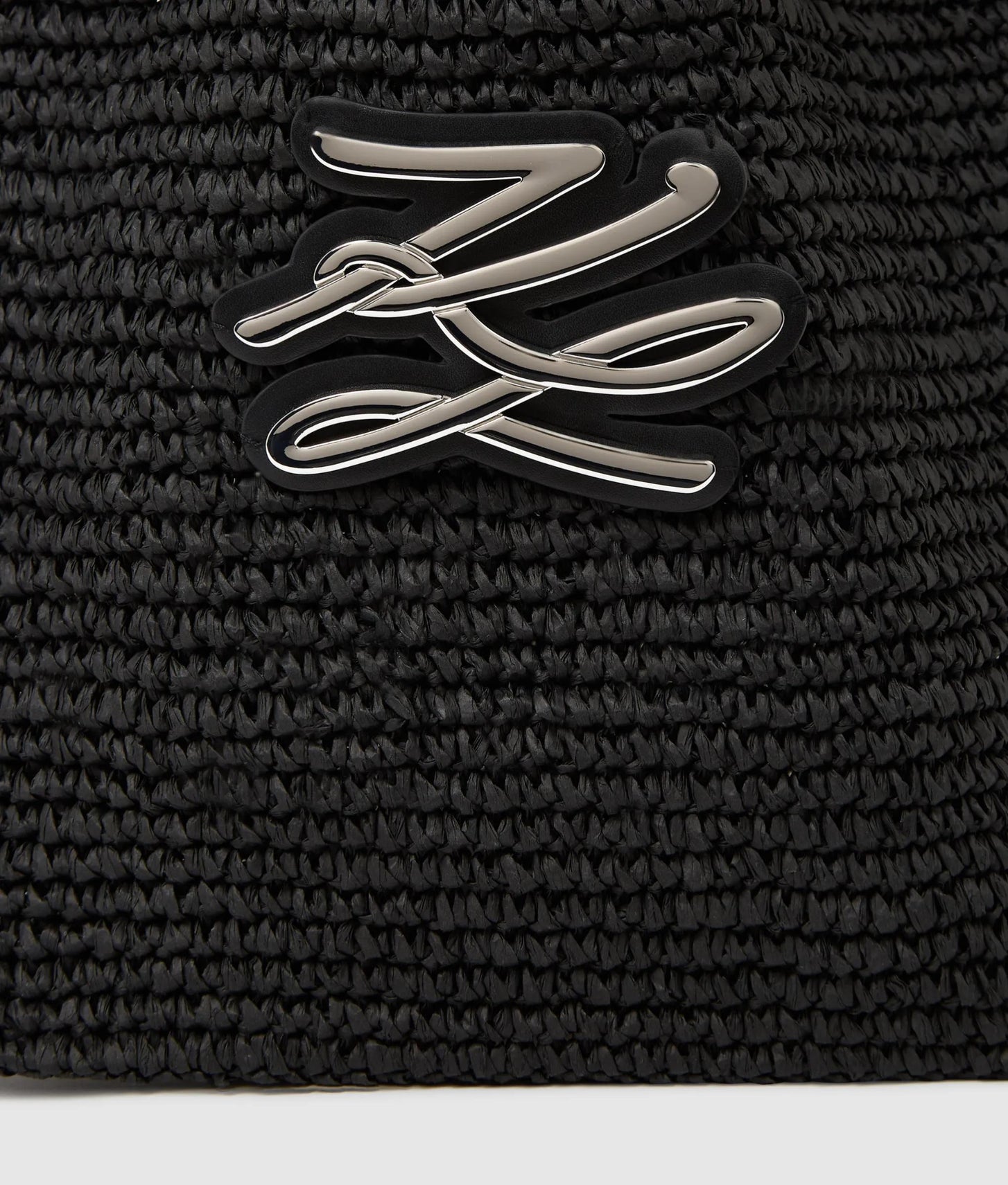 KarlLagerfeld Kautograph Crochet Hobo Bag Black