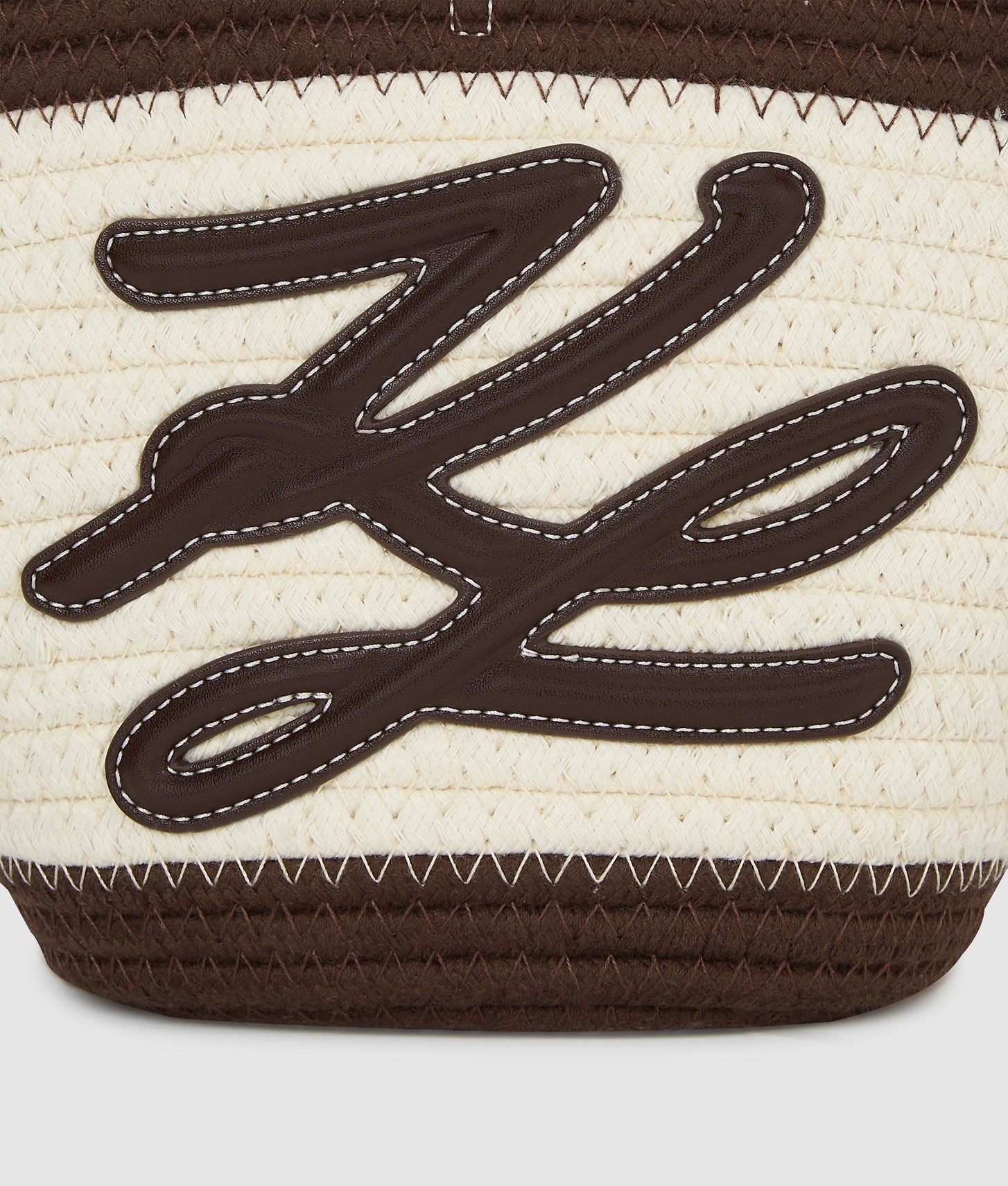 KarlLagerfeld Kautograph Rope Small Beach Bag Black Coffee