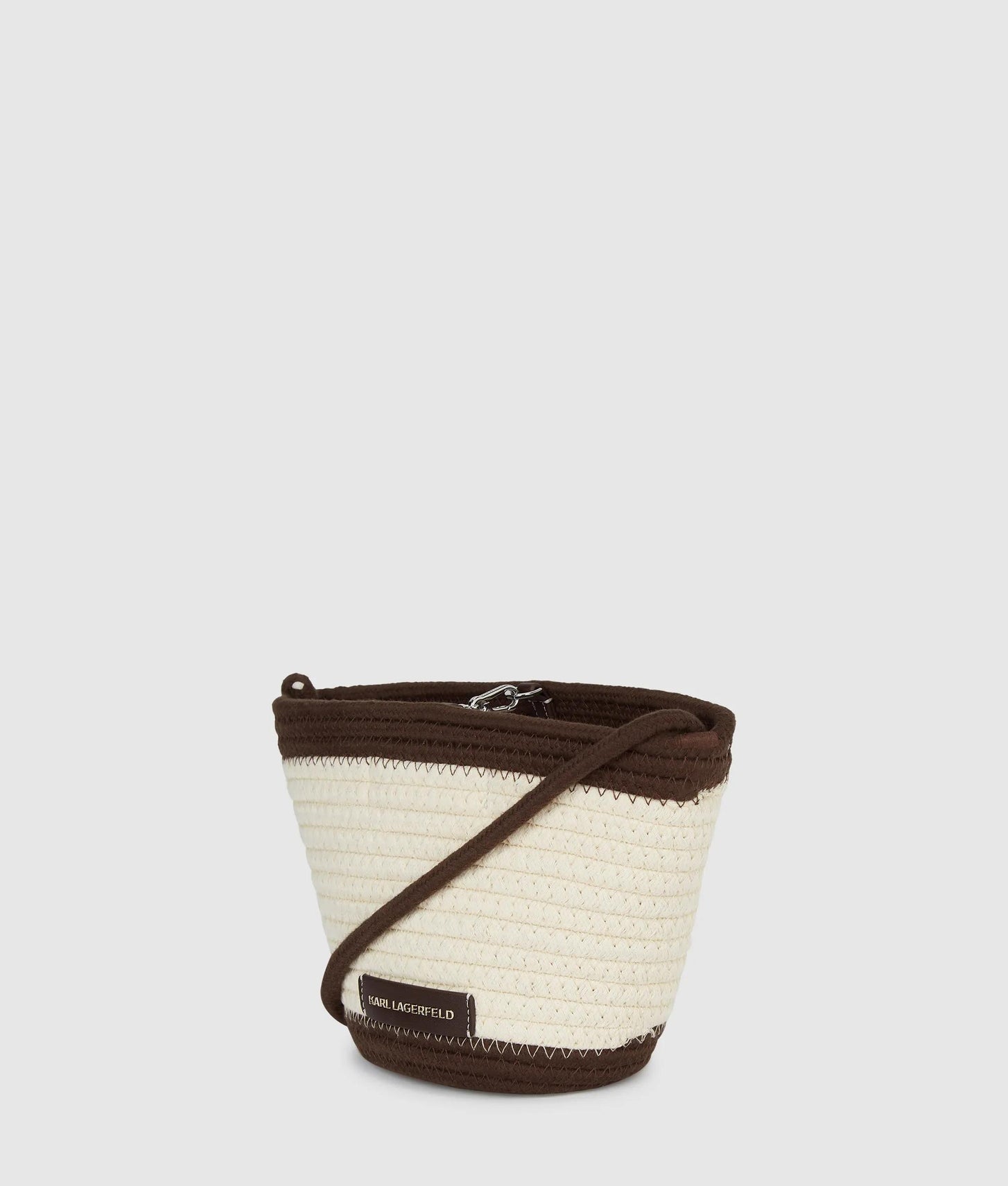 KarlLagerfeld Kautograph Rope Small Beach Bag Black Coffee