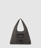 KarlLagerfeld Denim Hobo Shopper Black Denim-Grey Denim