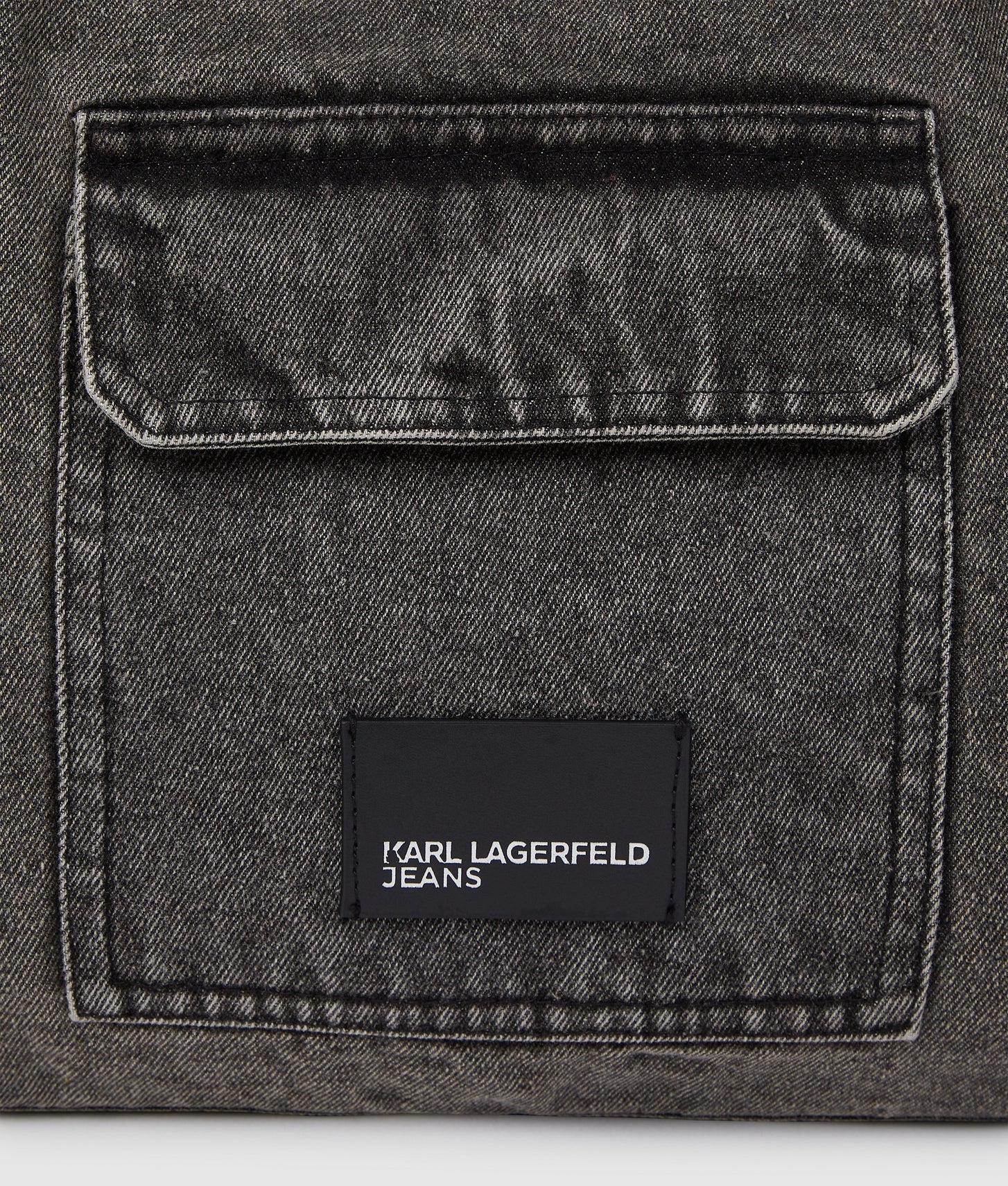 KarlLagerfeld Denim Hobo Shopper Black Denim-Grey Denim