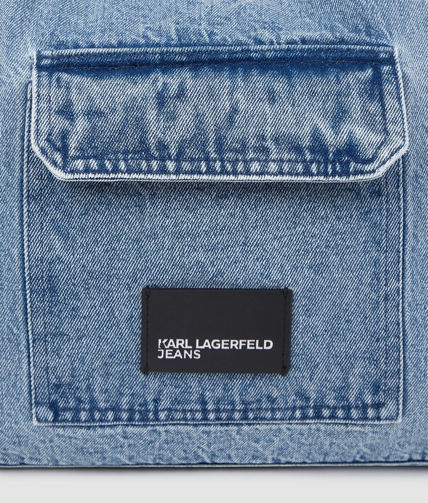 KarlLagerfeld Denim Hobo Shopper Standard Blue Denim-Light Denim