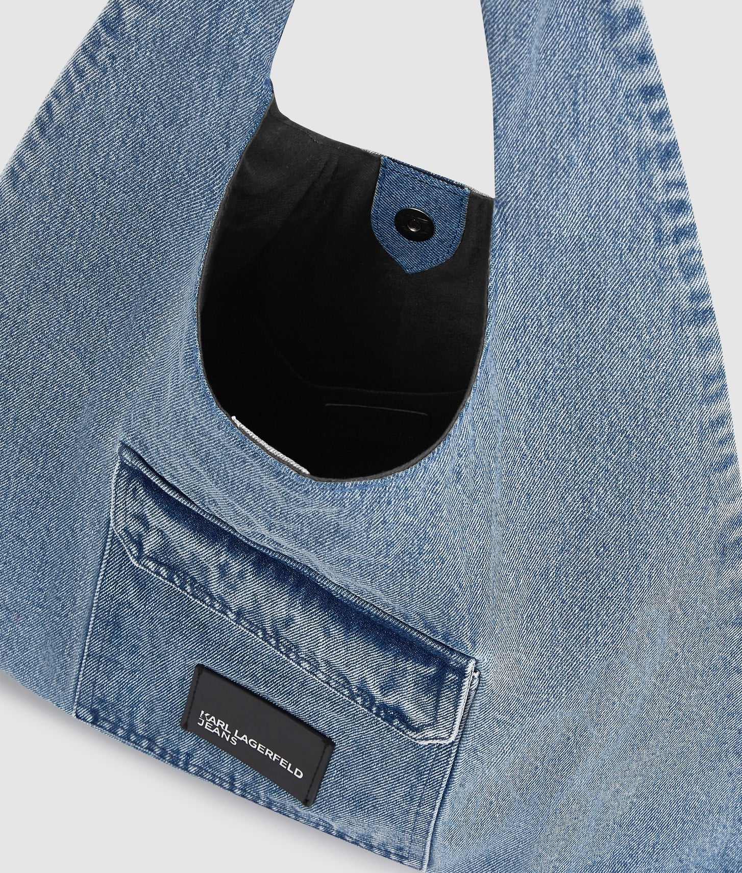 KarlLagerfeld Denim Hobo Shopper Standard Blue Denim-Light Denim
