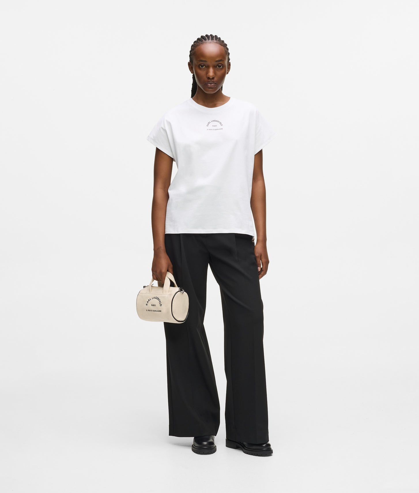 KarlLagerfeld Rue St-Guillaume Mini Duffle Bag Natural