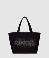 KarlLagerfeld Logo Rhinestone Shopper Black