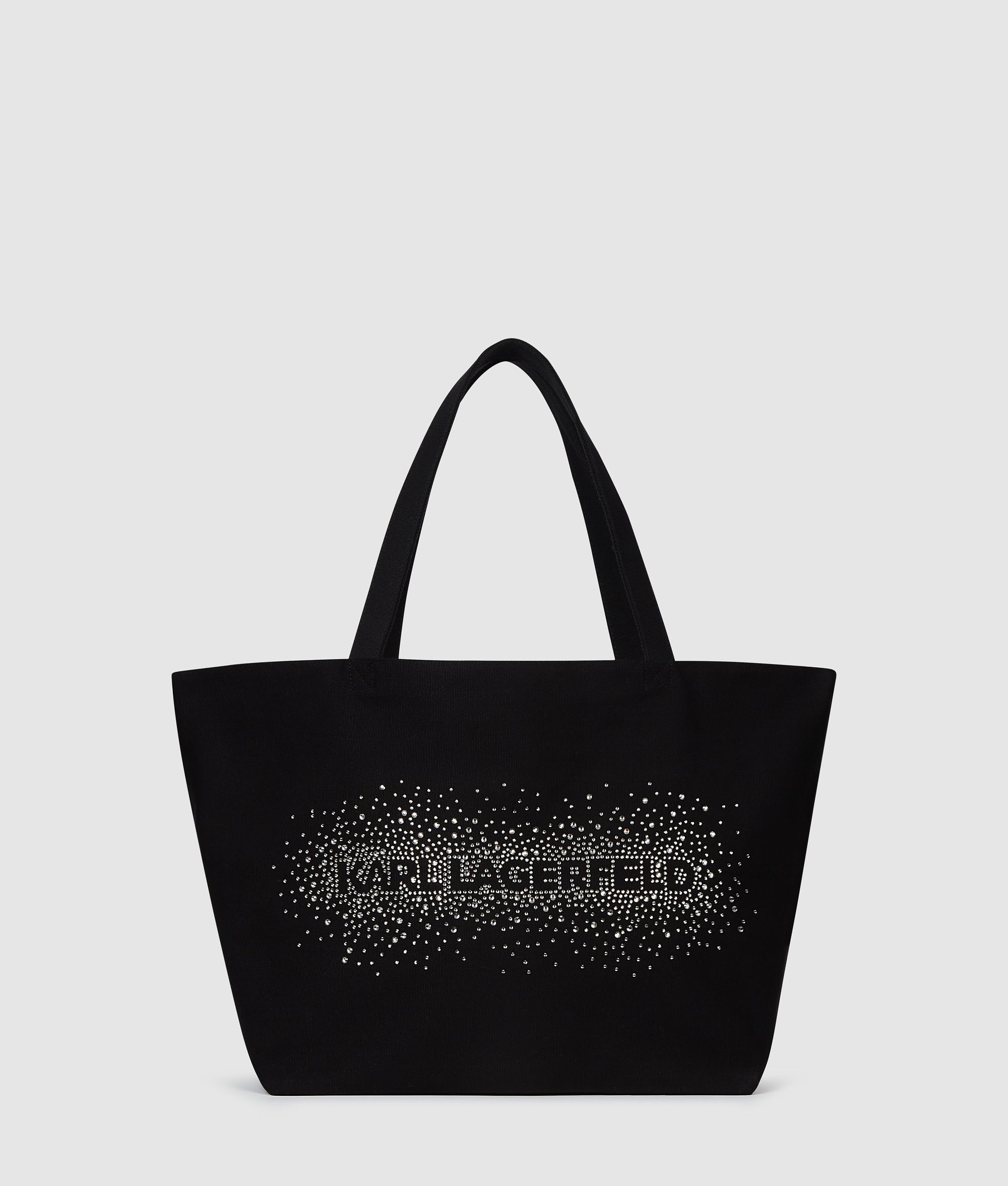 KarlLagerfeld Logo Rhinestone Shopper Black