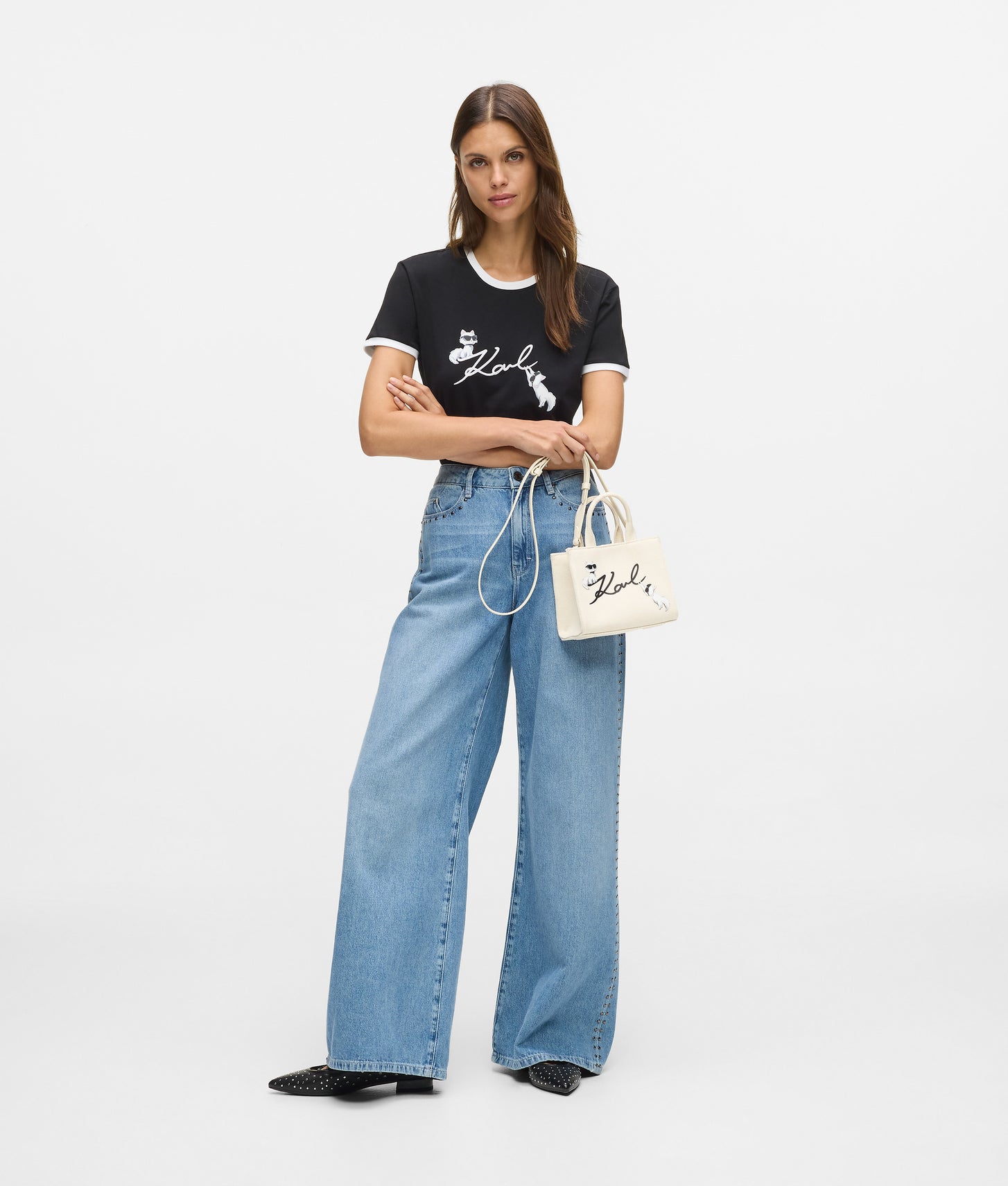 KarlLagerfeld Ikon Signature Choupette Tote Bag Natural