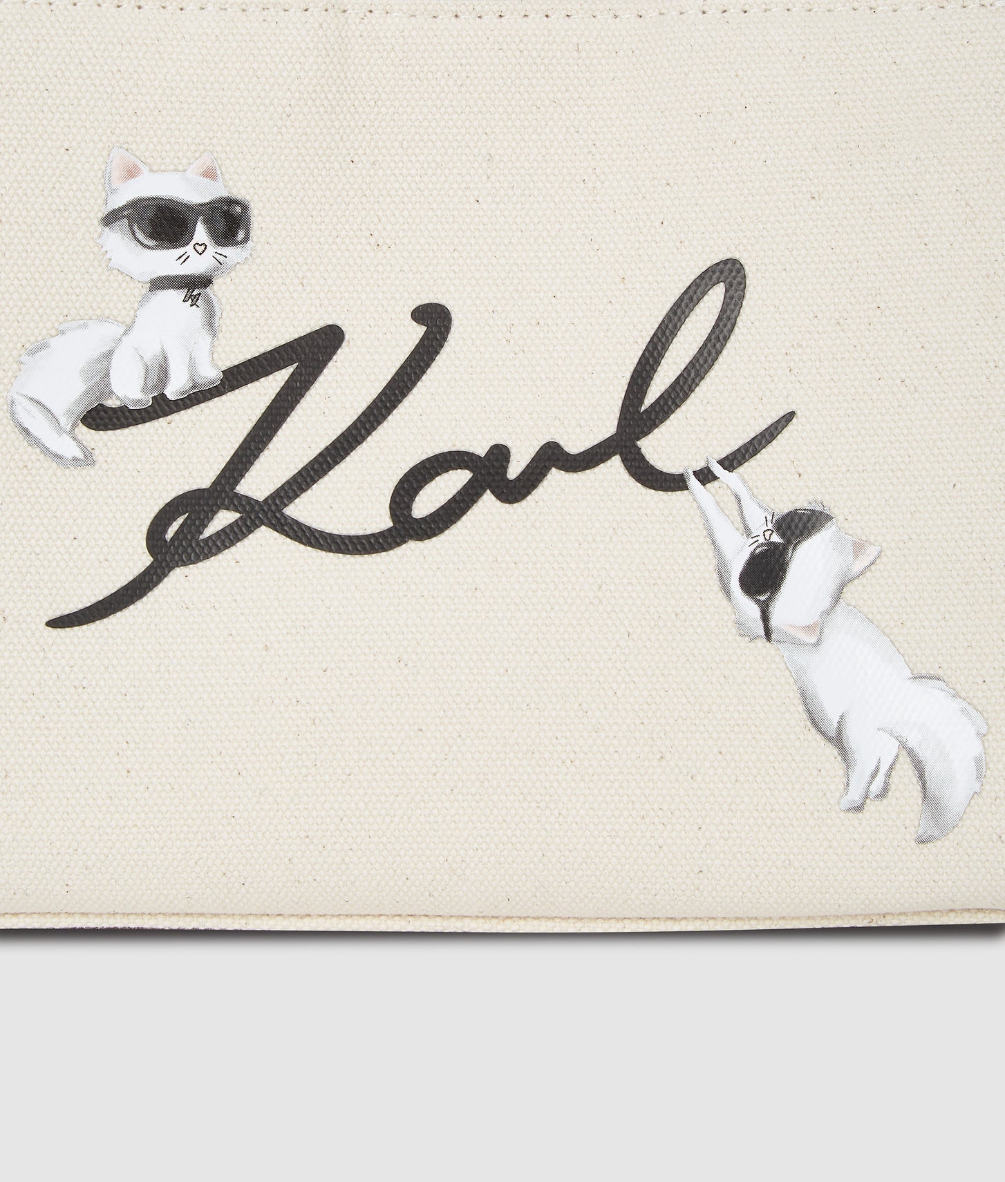 KarlLagerfeld Ikon Signature Choupette Tote Bag Natural