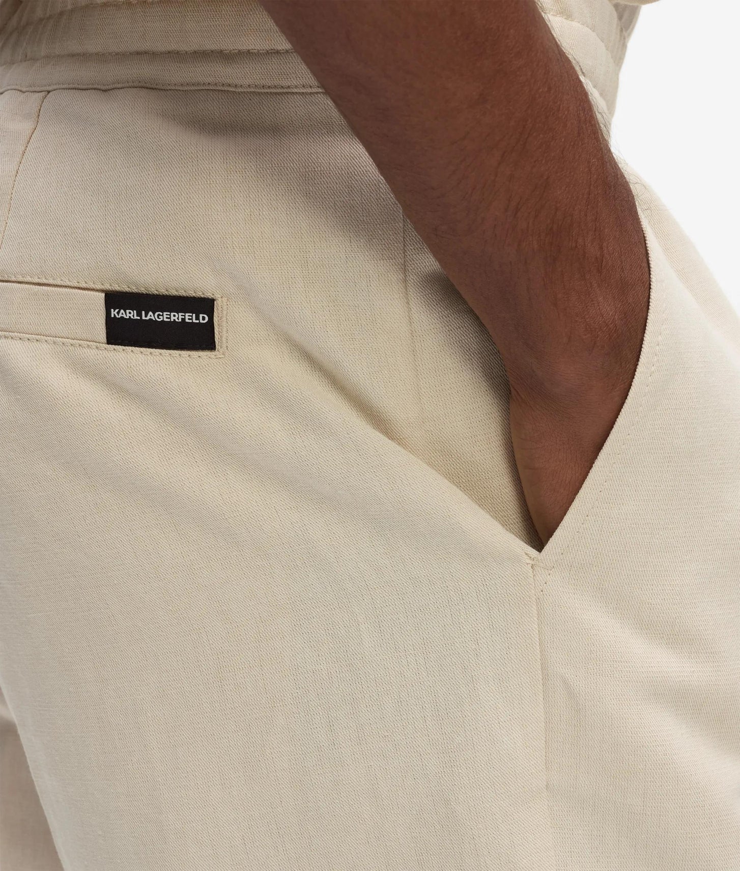 Karl Lagerfeld Linen Suit Pants Natural