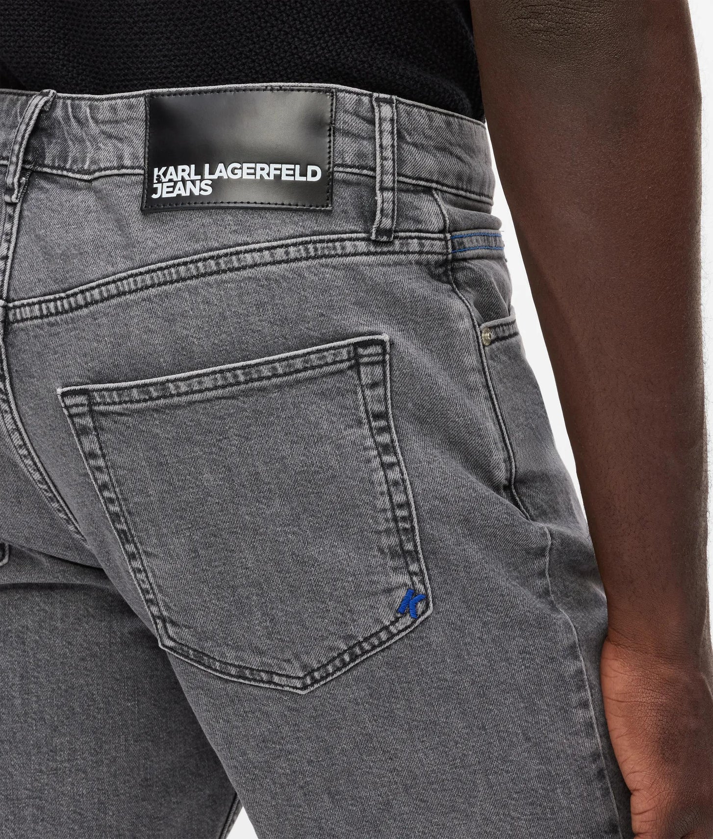 Karl Lagerfeld Slim Denim Shorts Washed Grey Denim
