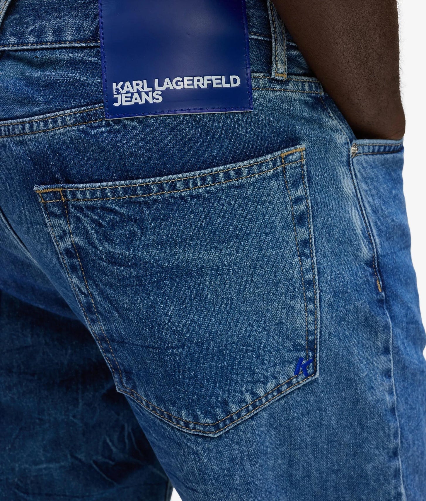 Karl Lagerfeld Marbled Straight Jeans Marble Blue