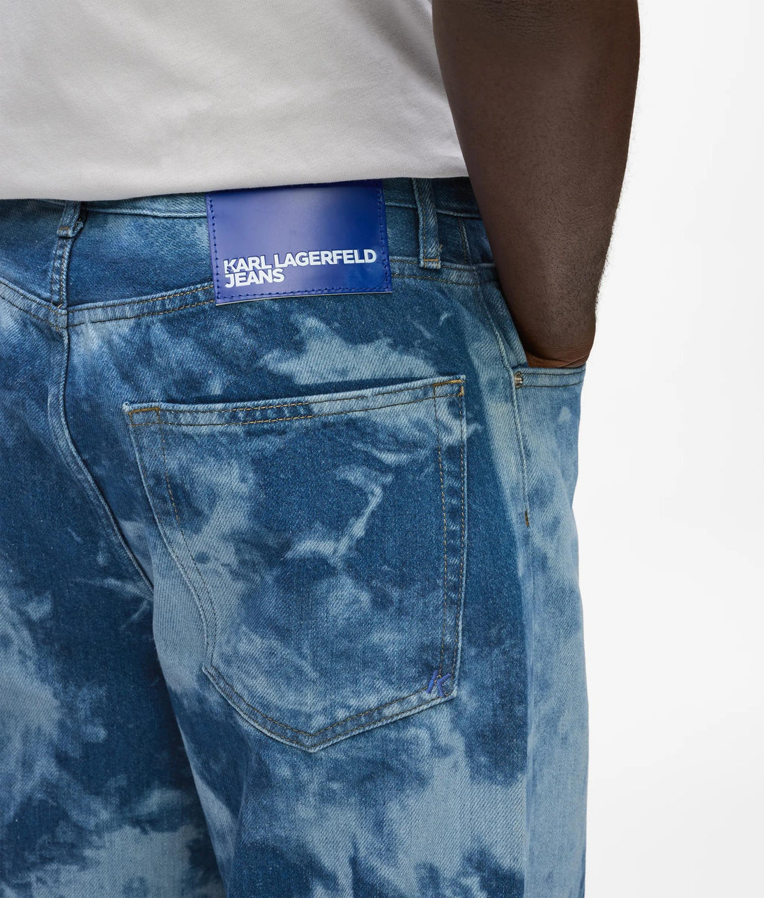 Karl Lagerfeld Relaxed Monogram Denim Jacket All Over Print Blue Denim