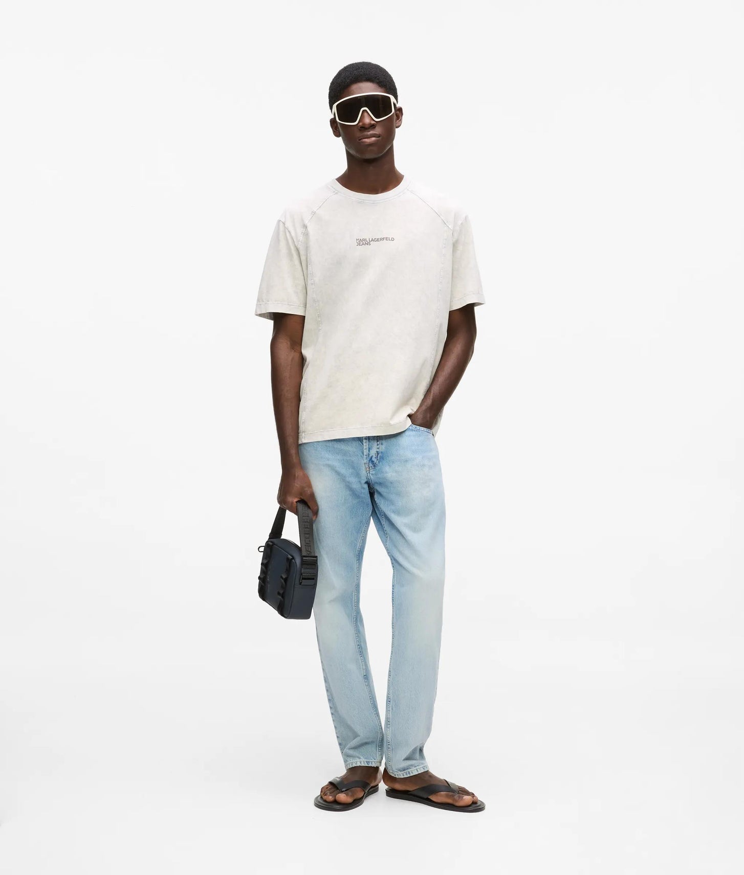 Karl Lagerfeld Vintage Wash Tapered Jeans Vintage Light Blue