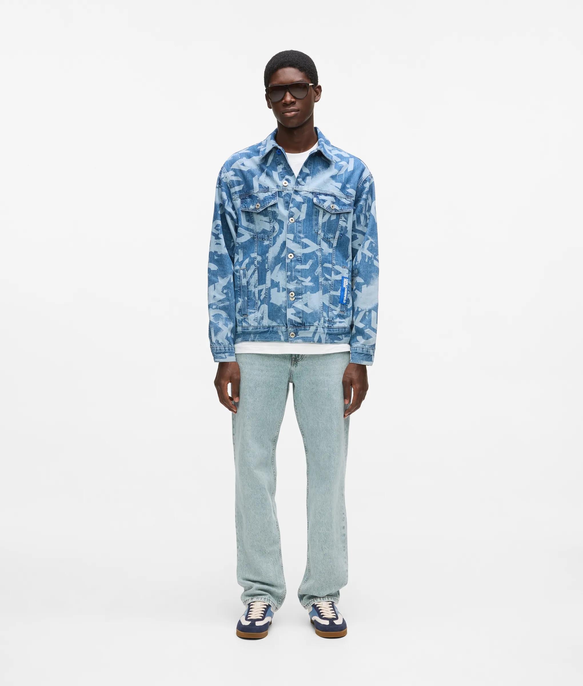 Karl Lagerfeld Acid Wash Straight Jeans Acid Light Blue