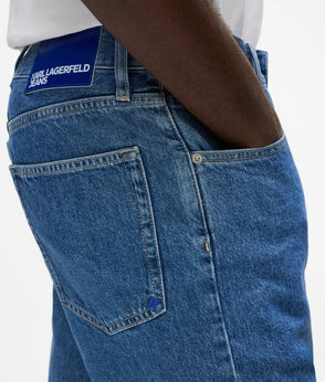 Karl Lagerfeld Two Tone Denim Overshirt Mid Blue Blocked