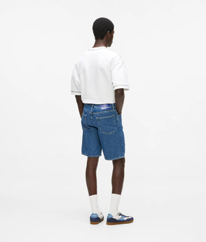 Karl Lagerfeld Two Tone Denim Overshirt Mid Blue Blocked