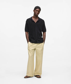 Karl Lagerfeld Short-Sleeved Knit Polo Shirt Black