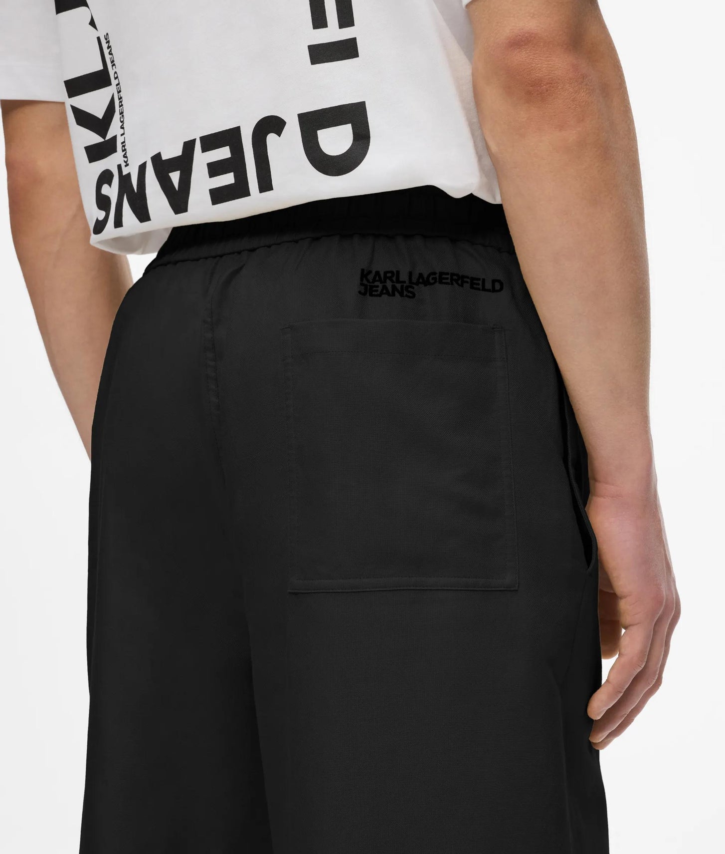 Karl Lagerfeld Linen Blend Pants Black