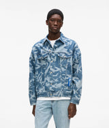 Karl Lagerfeld Relaxed Monogram Denim Jacket All Over Print Blue Denim