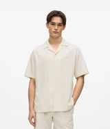 Karl Lagerfeld Textured Short-Sleeved Shirt Cannoli Cream