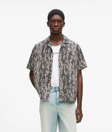 Karl Lagerfeld Short-Sleeved Logo Print Shirt Linear Logo All Over Print