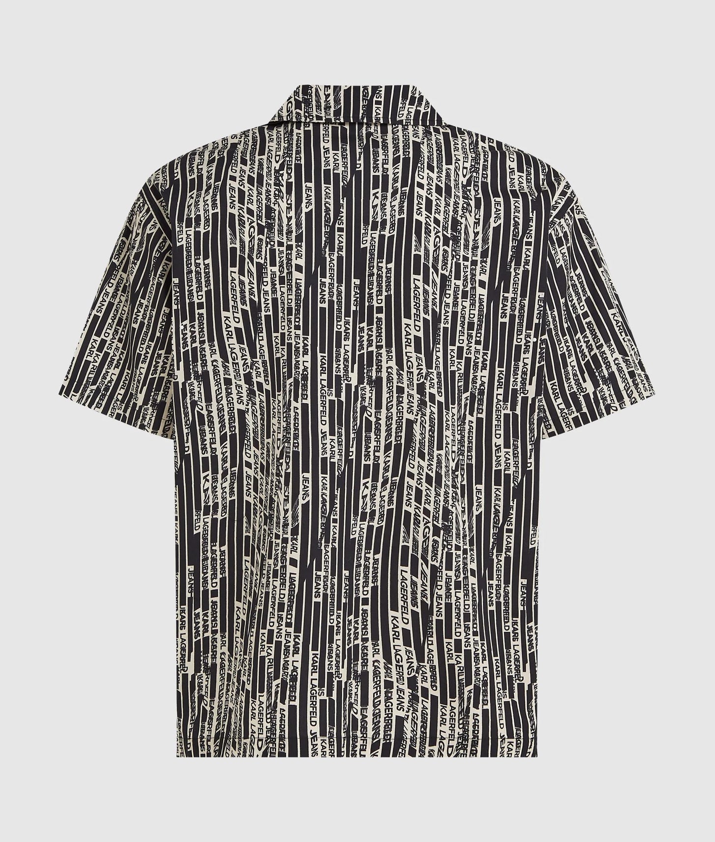 Karl Lagerfeld Short-Sleeved Logo Print Shirt Linear Logo All Over Print