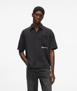 Karl Lagerfeld Short-Sleeved Crinkled Shirt Black