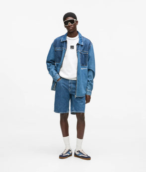 Karl Lagerfeld Regular Denim Shorts Mid Blue Stone