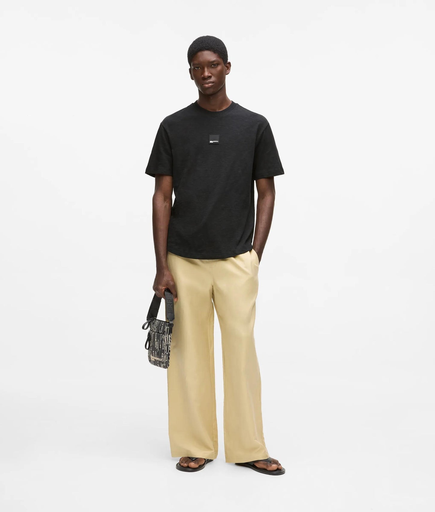 Karl Lagerfeld Curved Hem T-Shirt Black