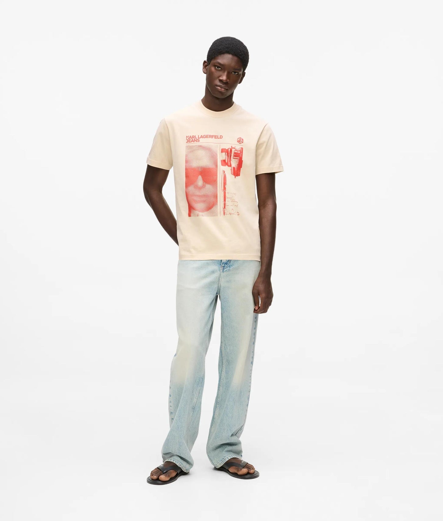 Karl Lagerfeld Graphic Karl Print T-Shirt Whitecap Grey