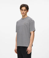 Karl Lagerfeld Ikon Relaxed Striped T-Shirt White/Black