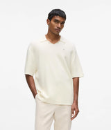 Karl Lagerfeld Knitted Boxy Polo Shirt Cannoli Cream