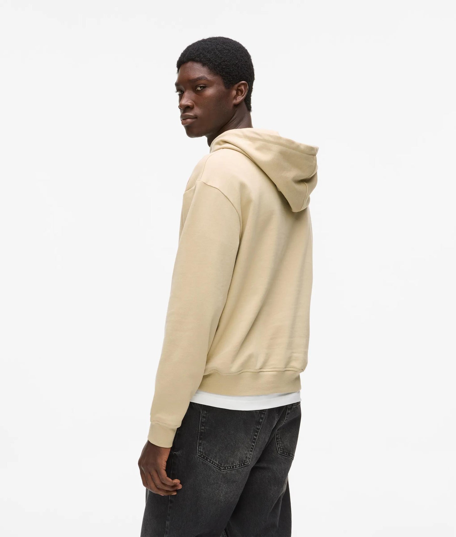 Karl Lagerfeld Frame Logo Hoodie Pale Khaki